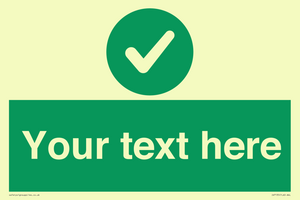 Custom green background, green circle with tick